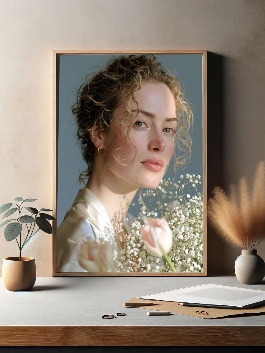 Curly Portrait Photography Poster. — room view 2