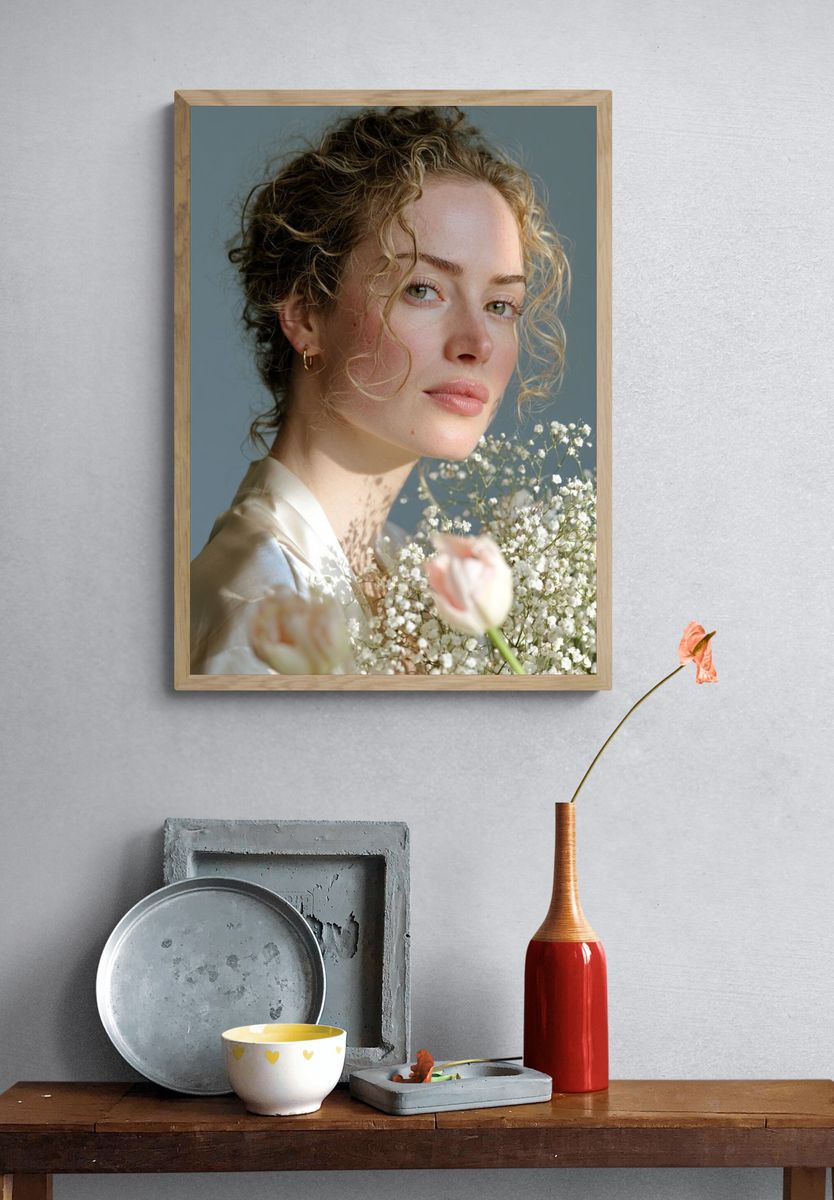 Curly Portrait Photography Poster. — room view 3