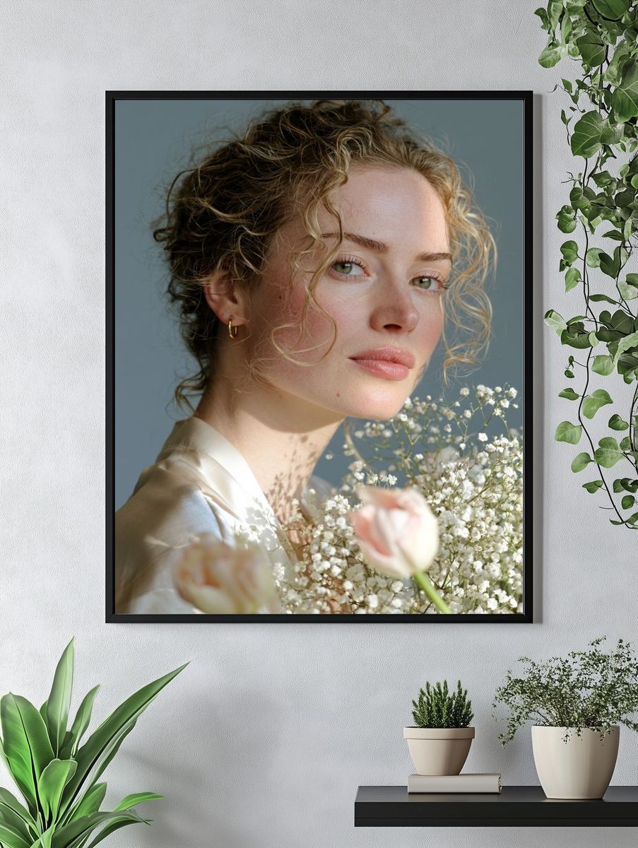 Curly Portrait Photography Poster. — room view 4