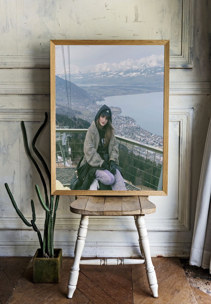 Mountain Lake Portrait Photography Poster. room preview