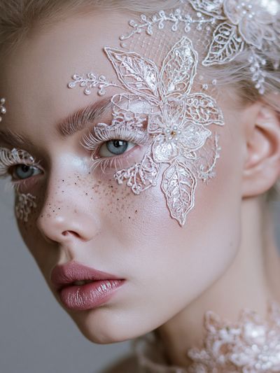 Lace Floral Portrait Photography Poster.