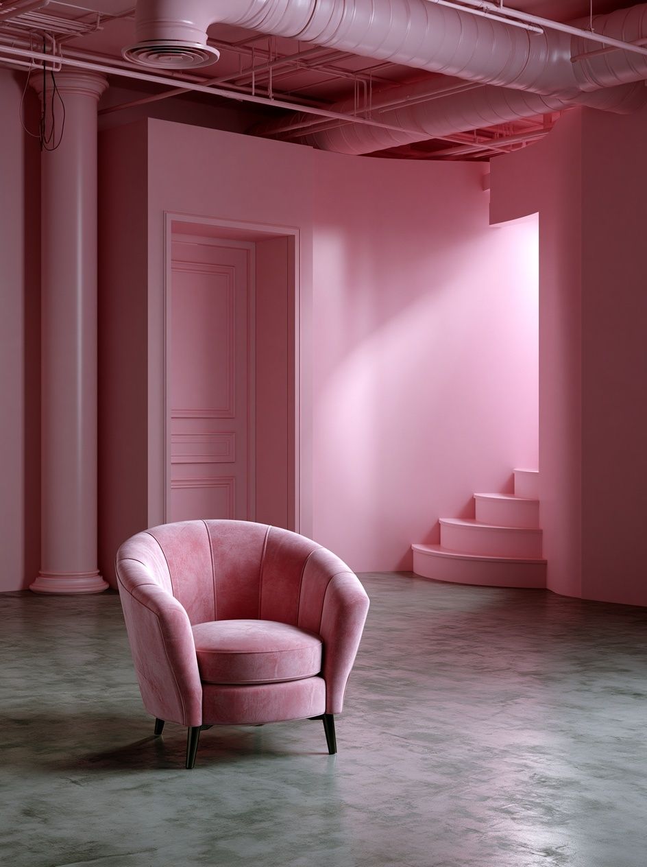 Pink Interior Chair Photography Poster. poster — photography art