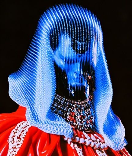 Blue Veiled Portrait Poster. poster — photography art