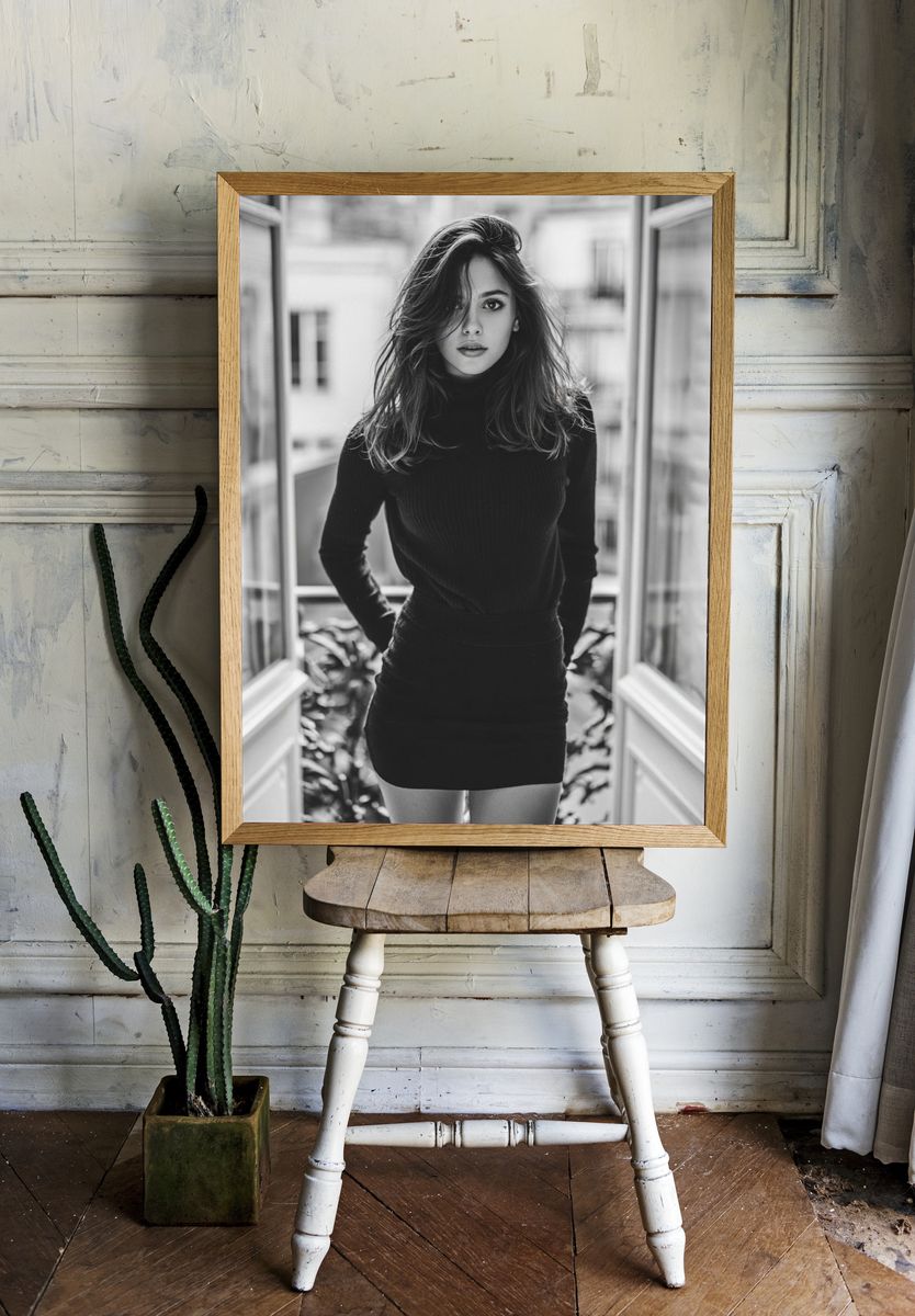 Monochrome Fashion Portrait Poster. room preview