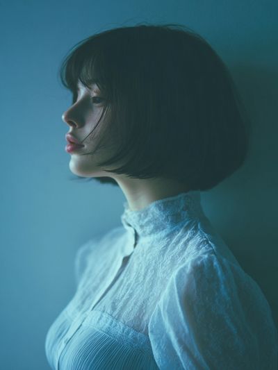 Blue Portrait Photography Poster. poster print