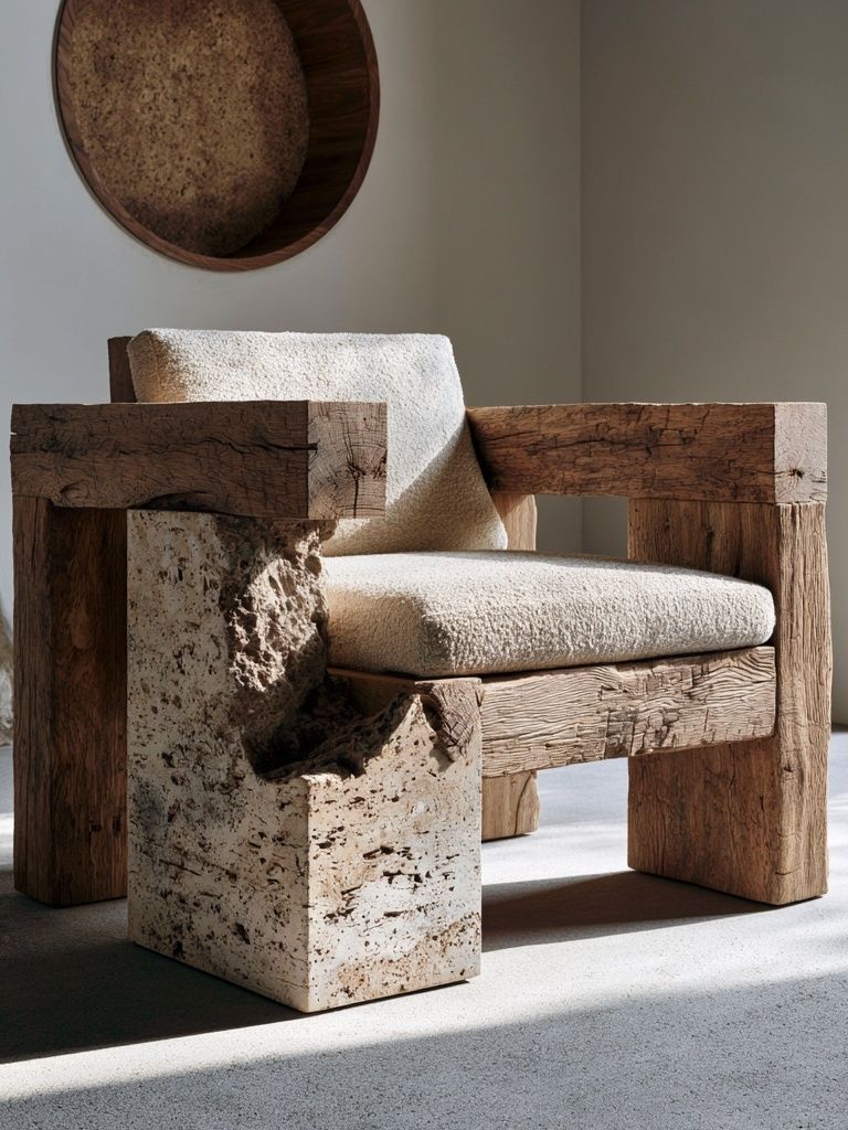 Rustic Sculptural Chair Photography Print. poster detail