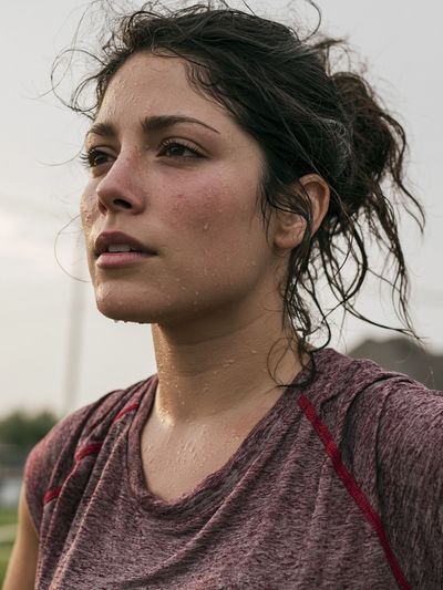 Sweaty Runner Portrait Print. poster
