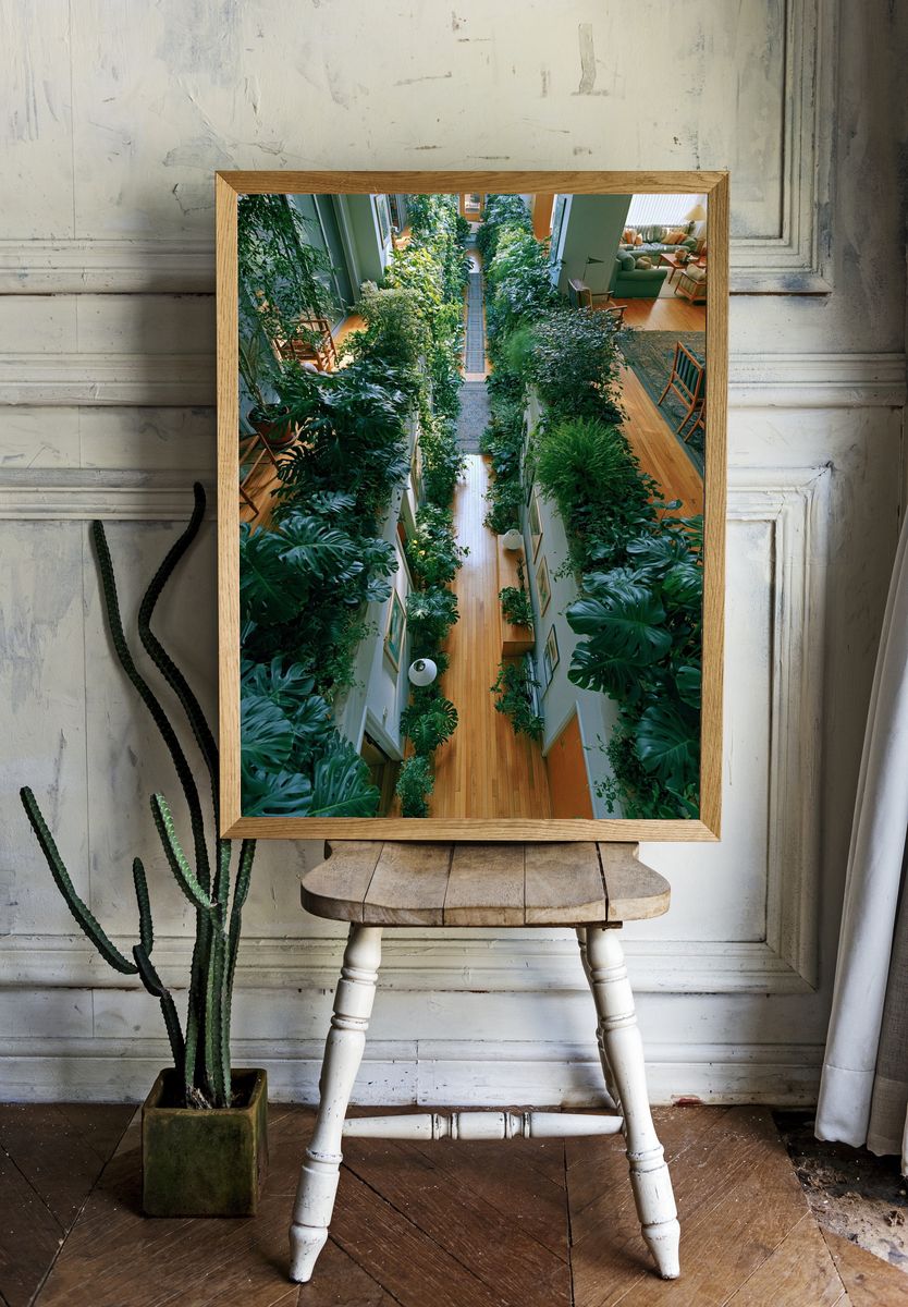 Indoor Jungle Hallway Photography Poster. — room view 1