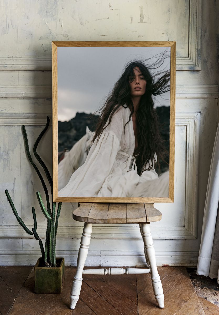 Windblown Portrait Photography Poster. — room view 1