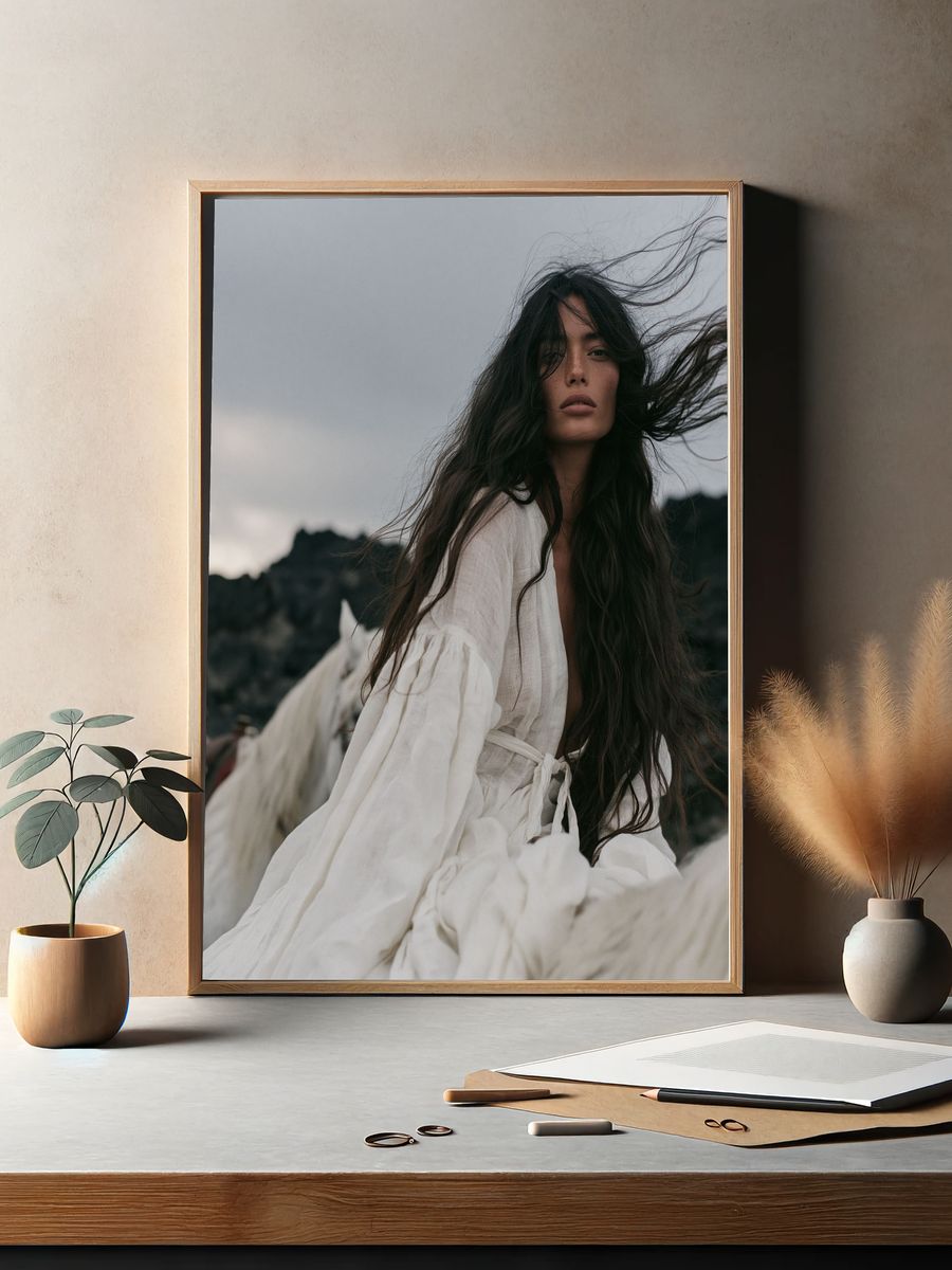 Windblown Portrait Photography Poster. — room view 2