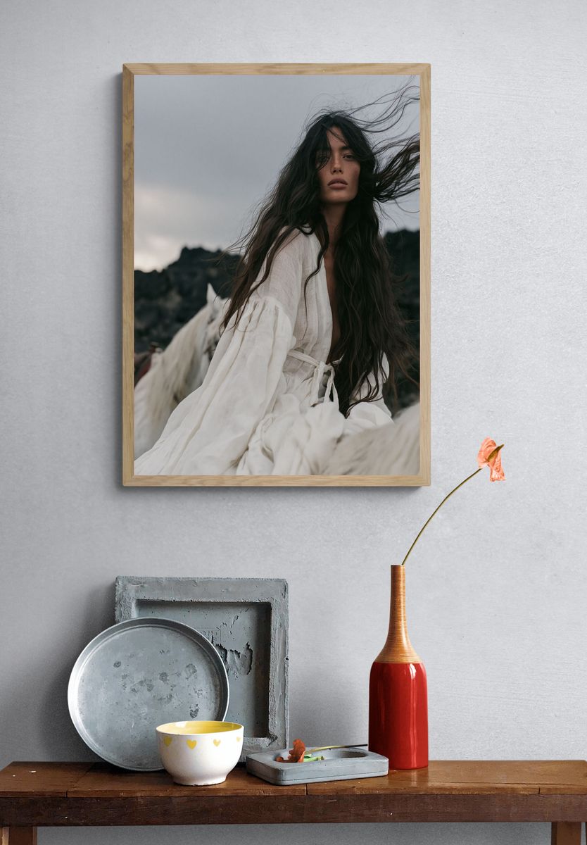 Windblown Portrait Photography Poster. — room view 3