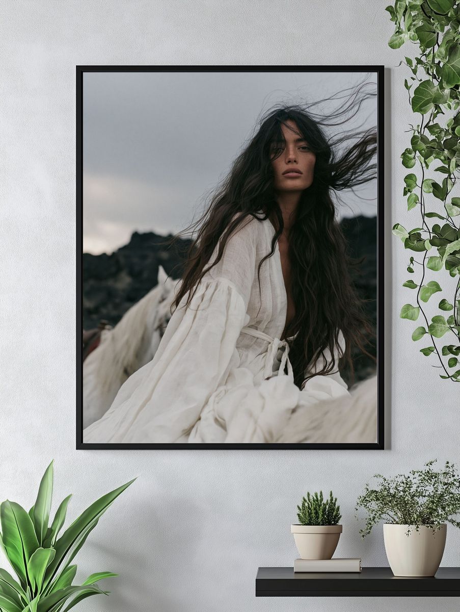Windblown Portrait Photography Poster. — room view 4