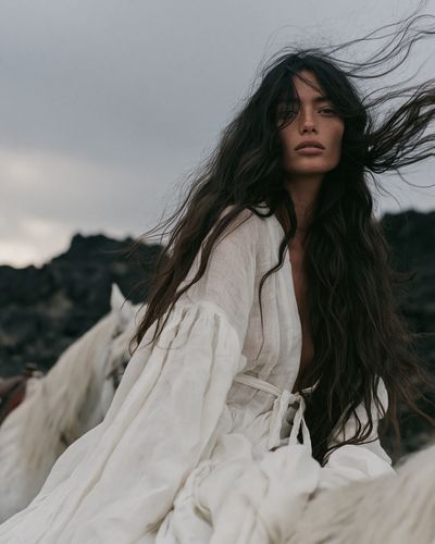 Windblown Portrait Photography Poster.