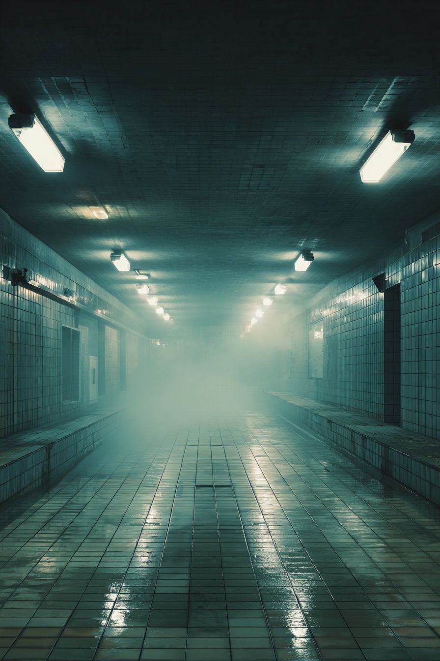 Foggy Subway Tunnel Photography Poster. poster — photography art