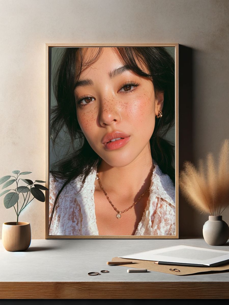 Freckled Portrait Photography Poster. — room view 2