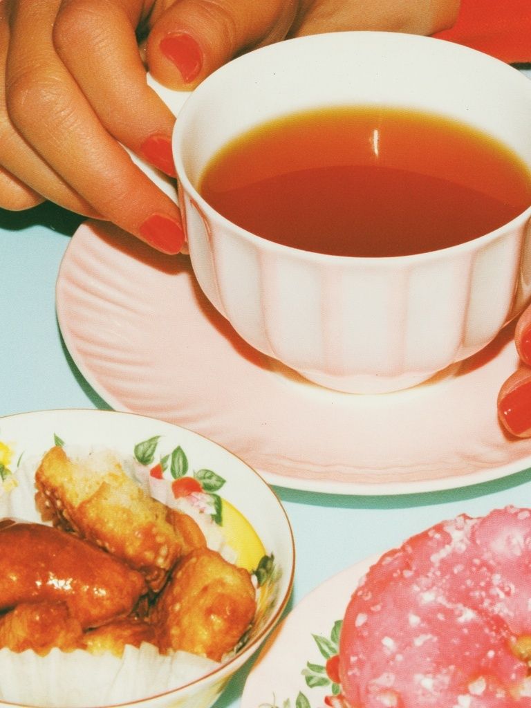 Tea and Pastries Vintage Photography Poster. poster detail
