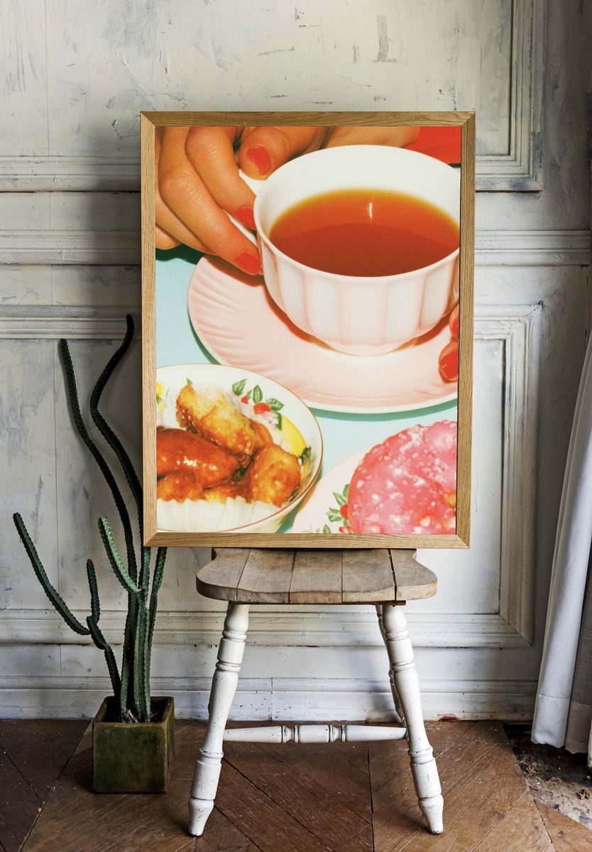 Tea and Pastries Vintage Photography Poster. room preview