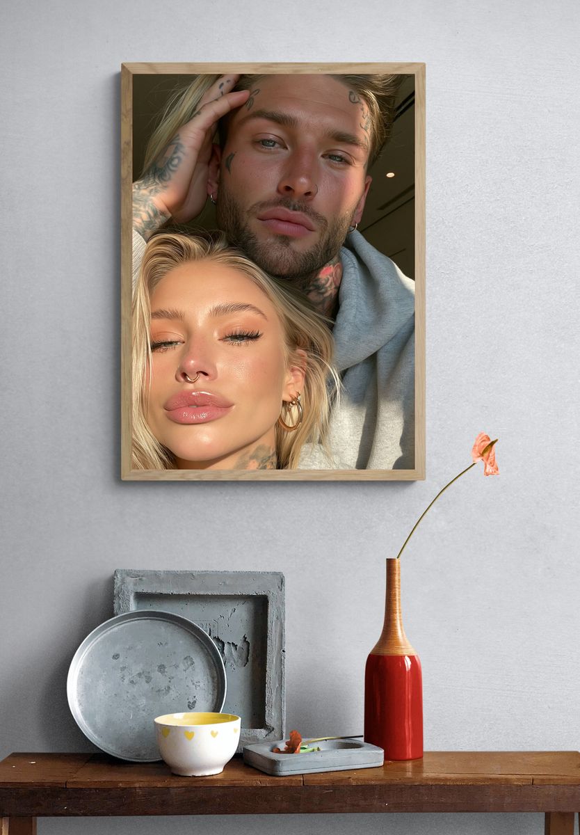 Tattooed Couple Portrait Photography Poster. — room view 3