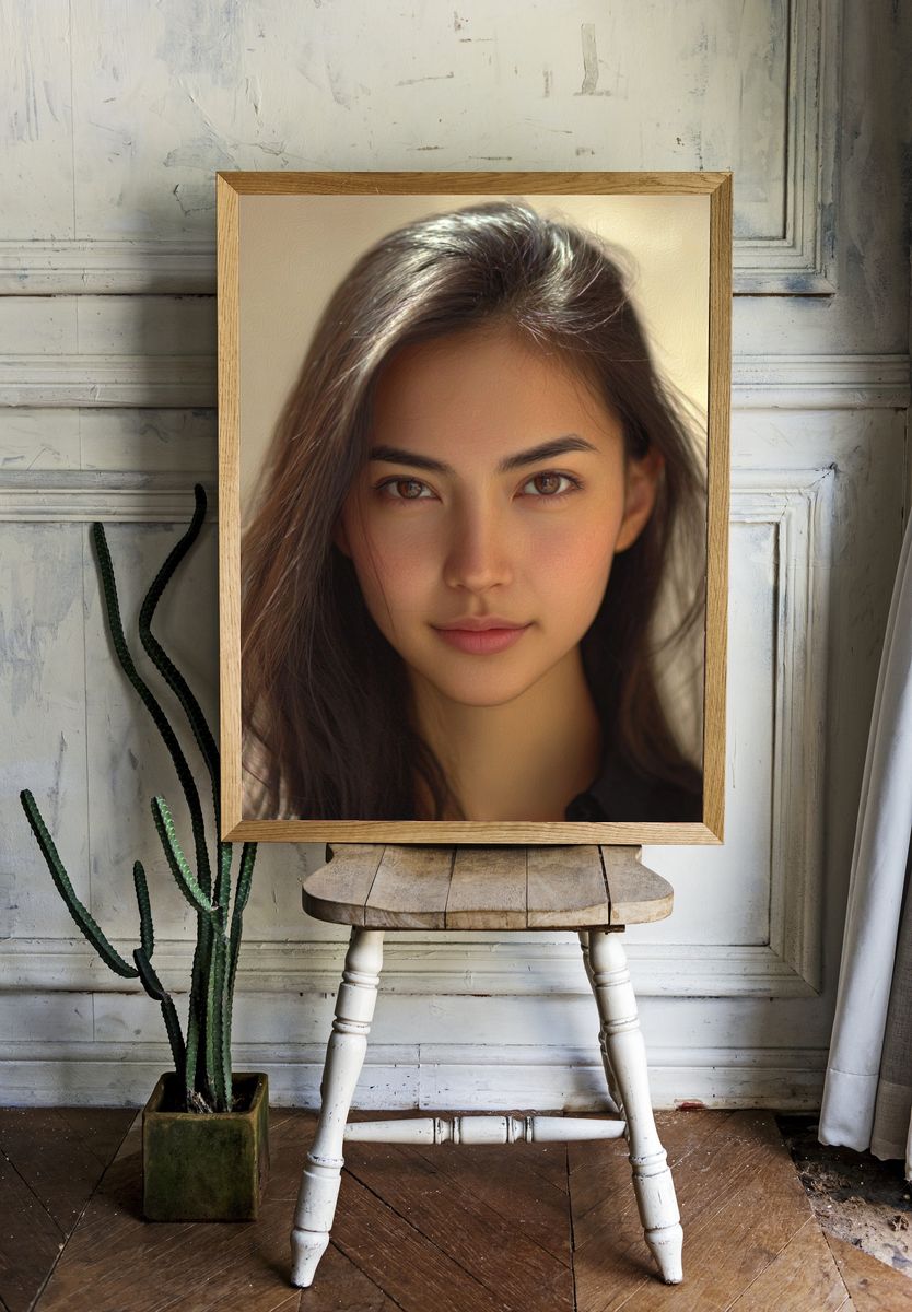 Serene Woman Portrait Print. — room view 1