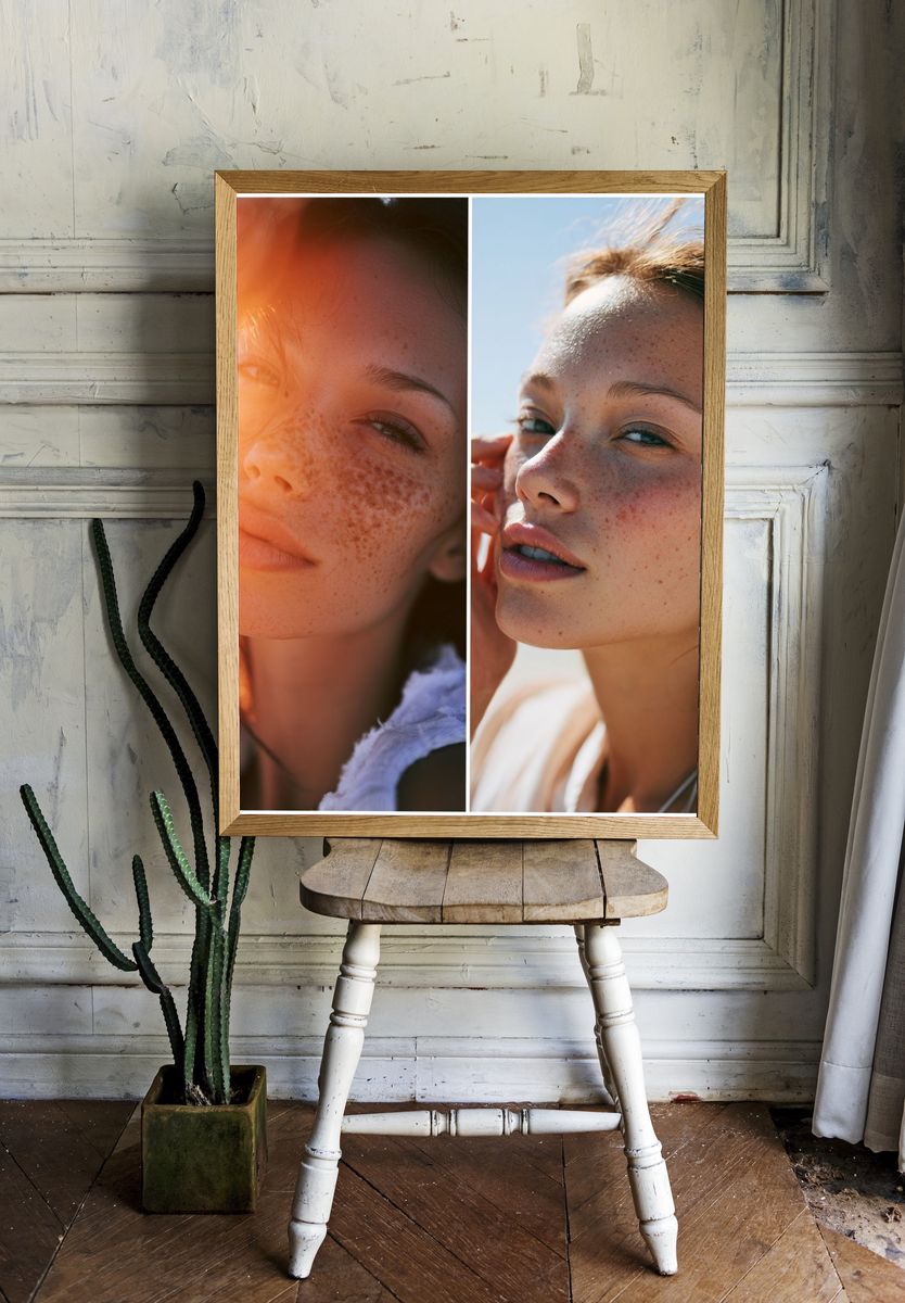 Freckled Portrait Photography Poster. — room view 1