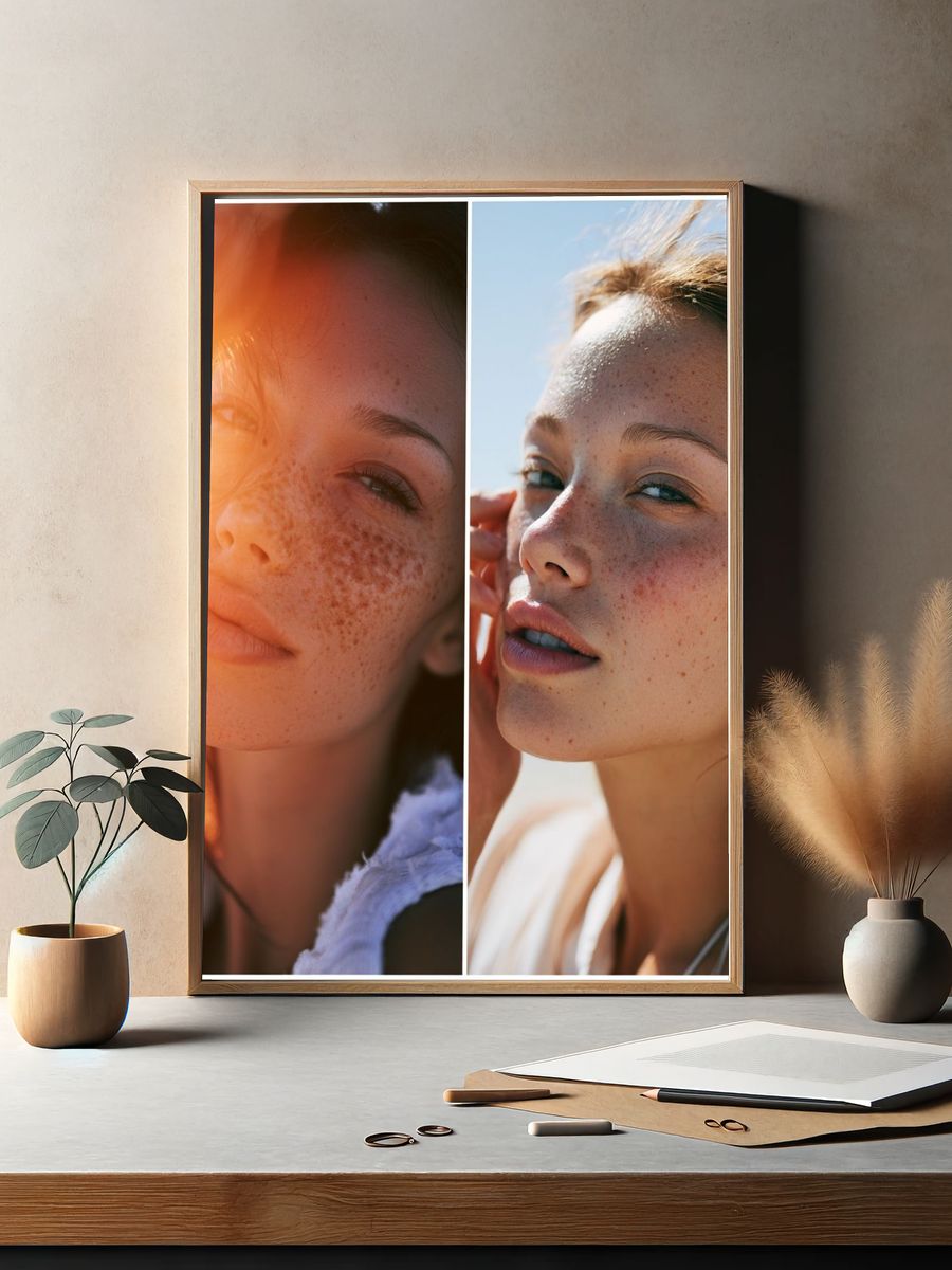 Freckled Portrait Photography Poster. — room view 2
