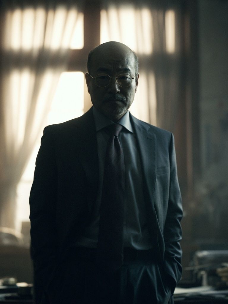 Moody Portrait of a Suited Man Poster. poster — photography art