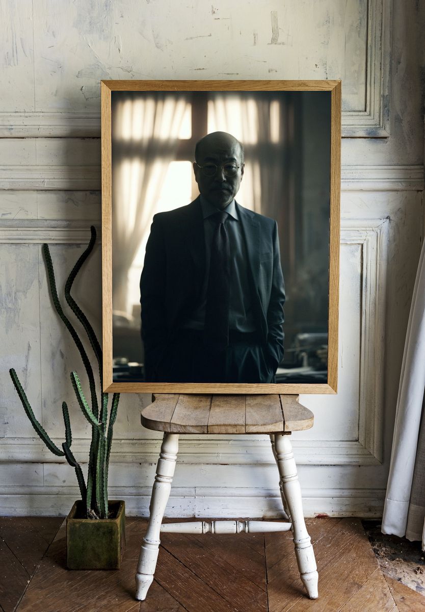 Moody Portrait of a Suited Man Poster. — room view 1