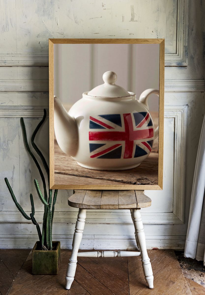Union Jack Teapot Photography Poster. — room view 1