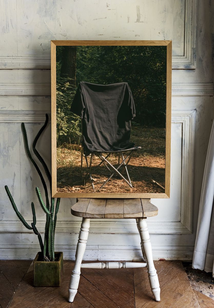 Forest Camping Chair Photography Poster. — room view 1
