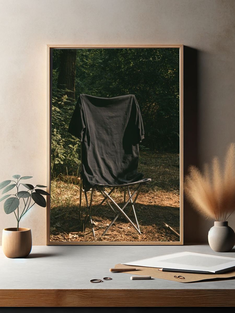 Forest Camping Chair Photography Poster. — room view 2