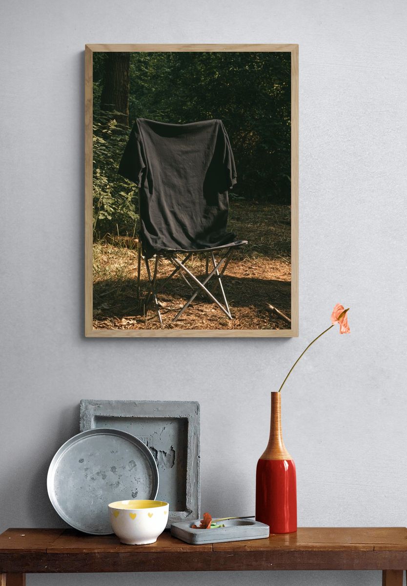Forest Camping Chair Photography Poster. — room view 3