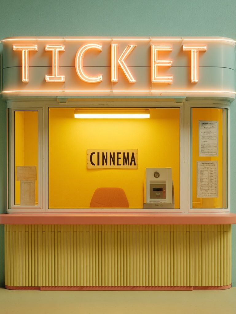 Neon Ticket Booth Photography Poster. poster detail