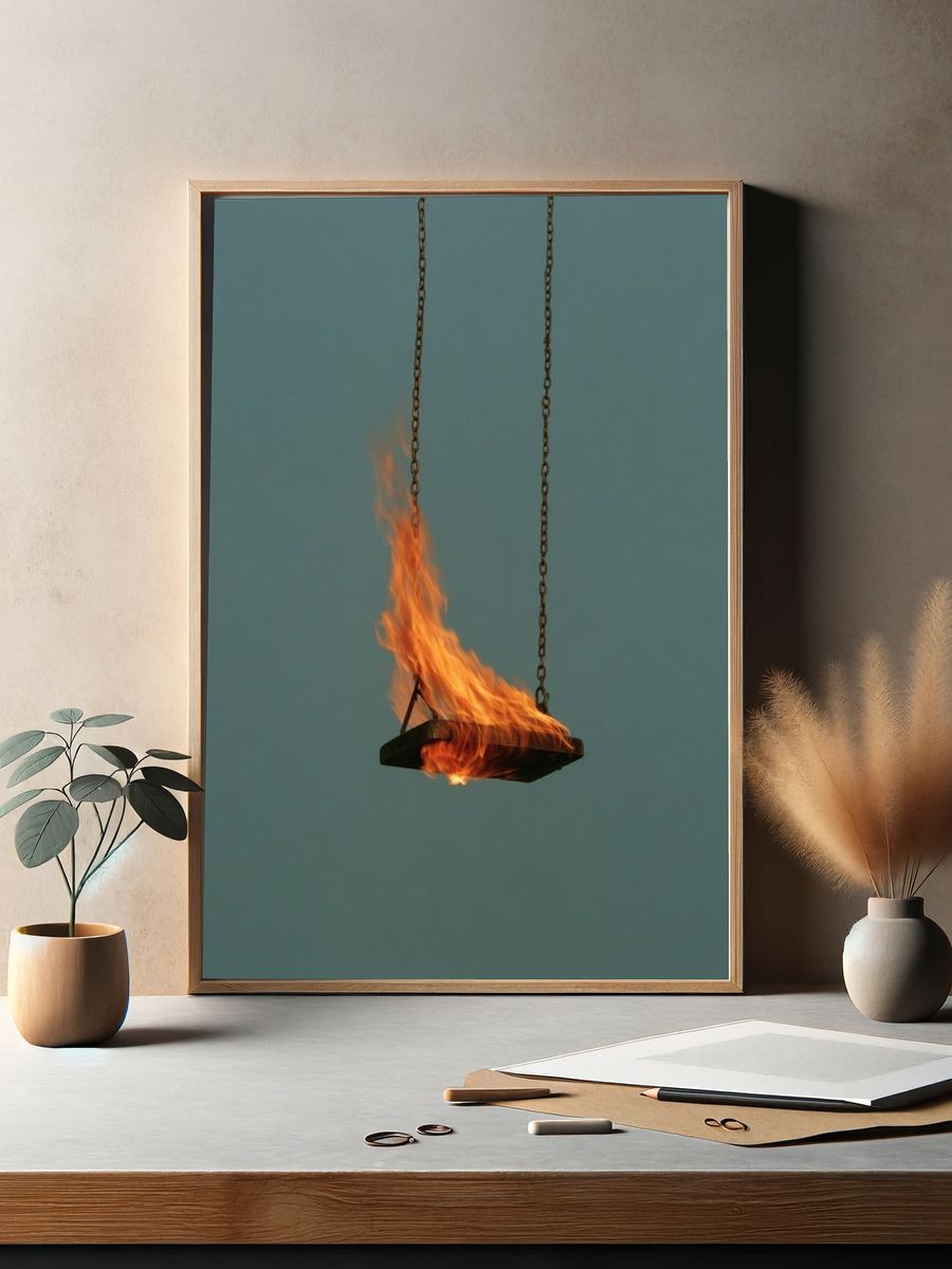 Suspended Fire Photography Poster. — room view 2