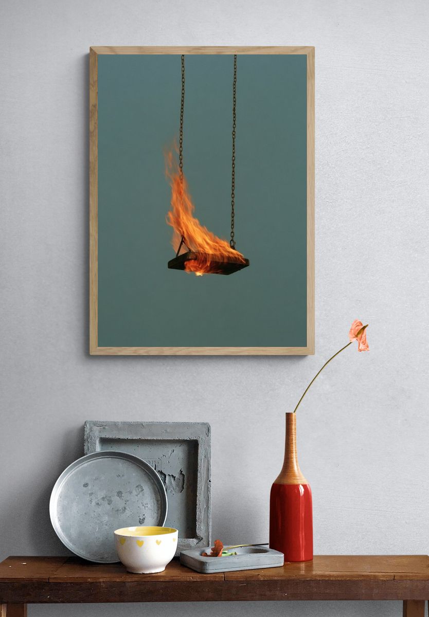 Suspended Fire Photography Poster. — room view 3