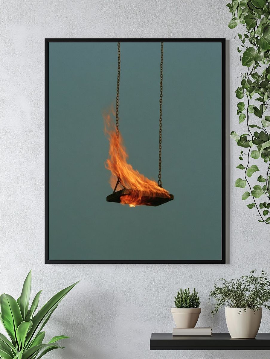 Suspended Fire Photography Poster. — room view 4