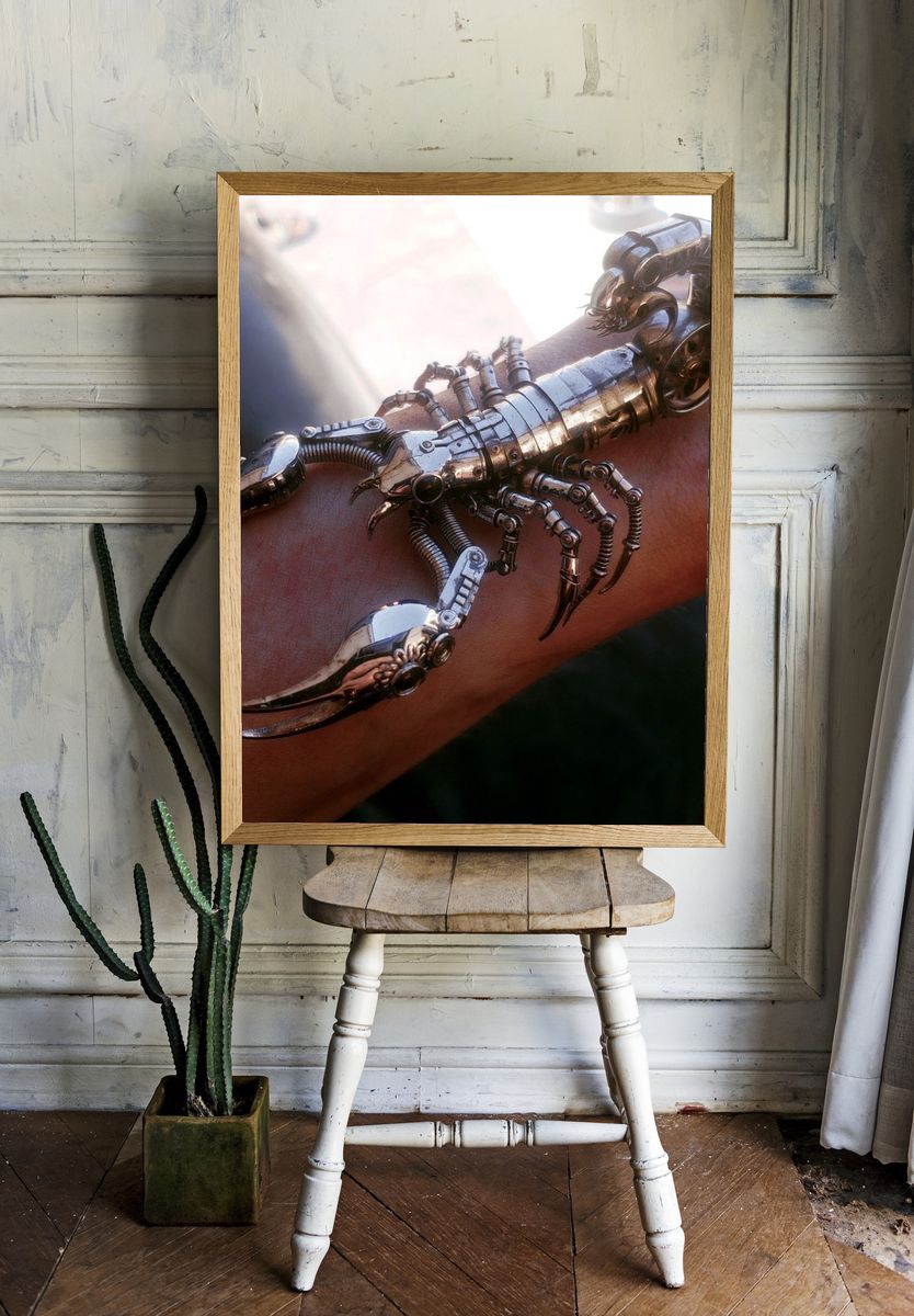 Mechanical Scorpion Photography Poster. — room view 1