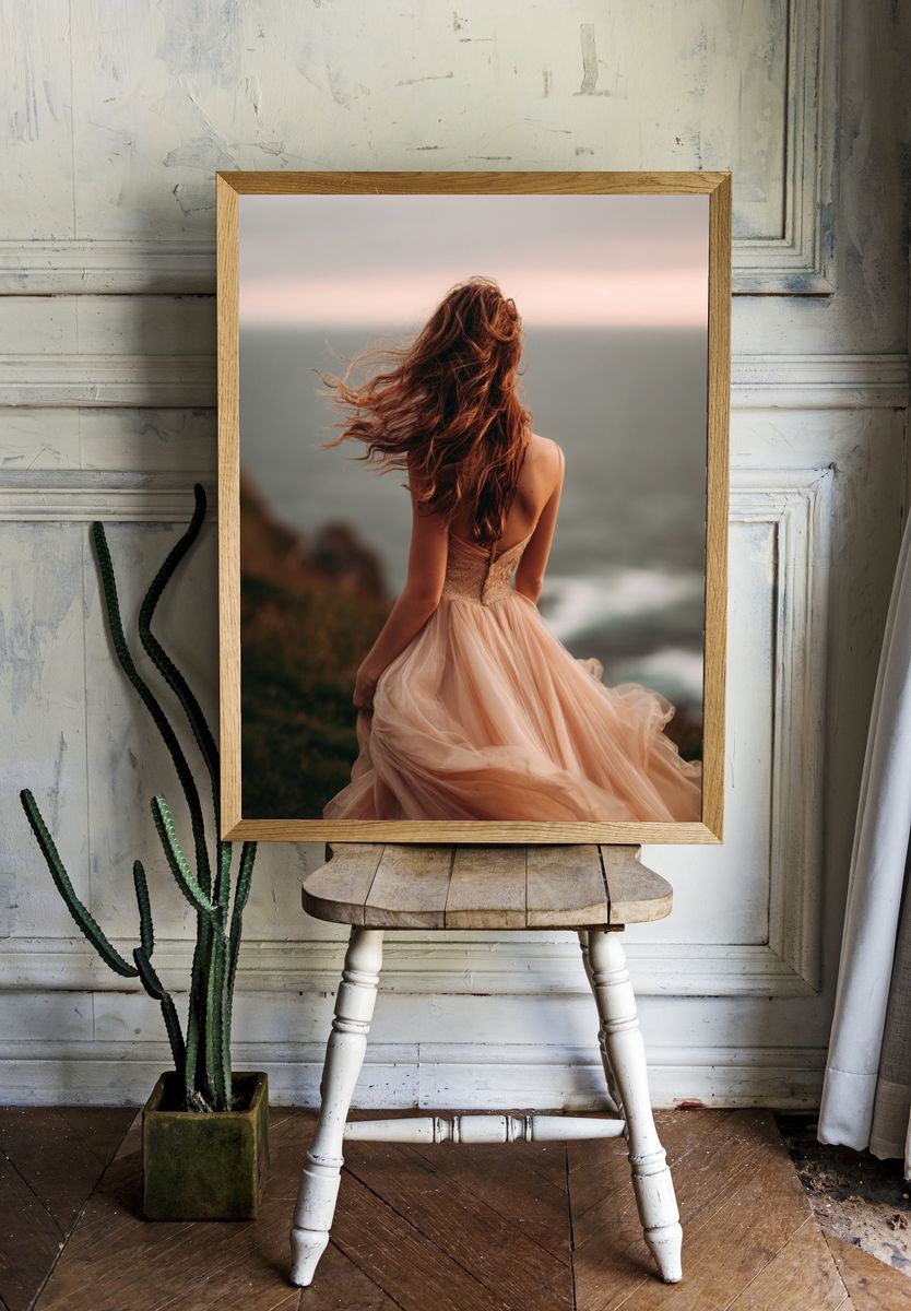Coastal Breeze Portrait Print. room preview