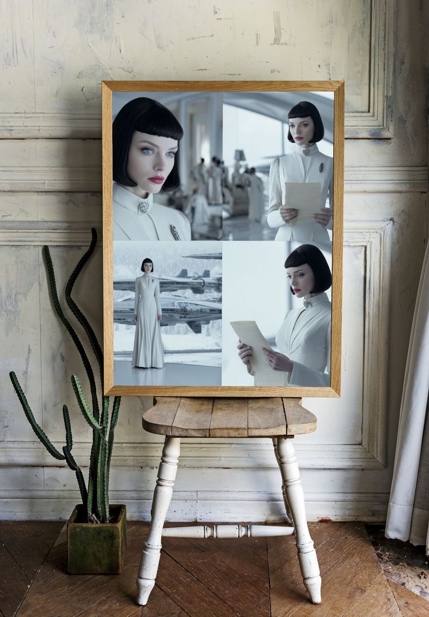 Futuristic Woman Portrait Poster. room preview