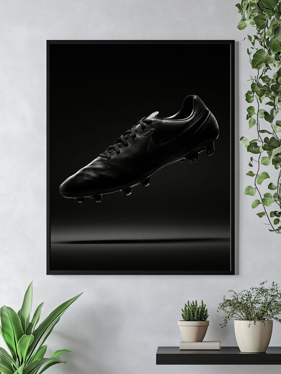 Black Football Boot Photography Poster. — room view 4