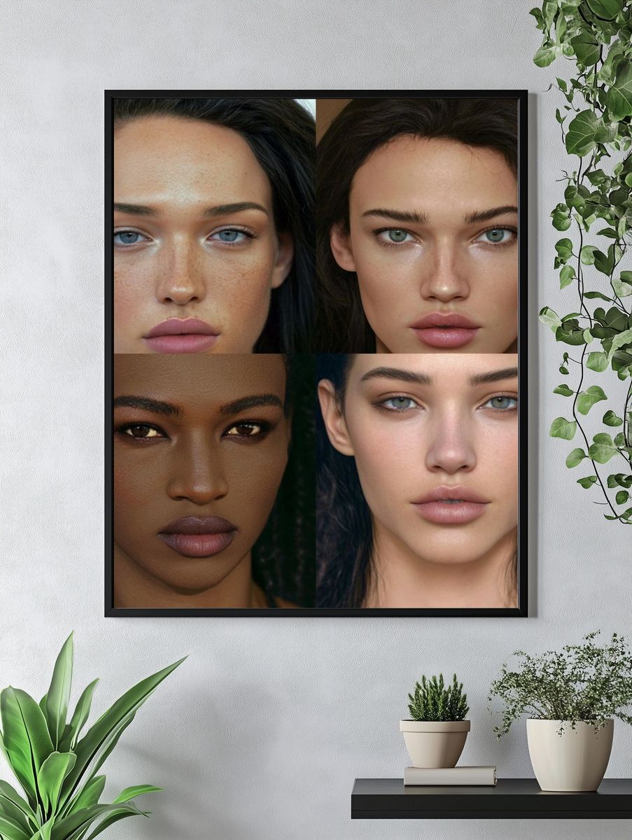 Editorial Beauty Portrait Collage Poster. — room view 4