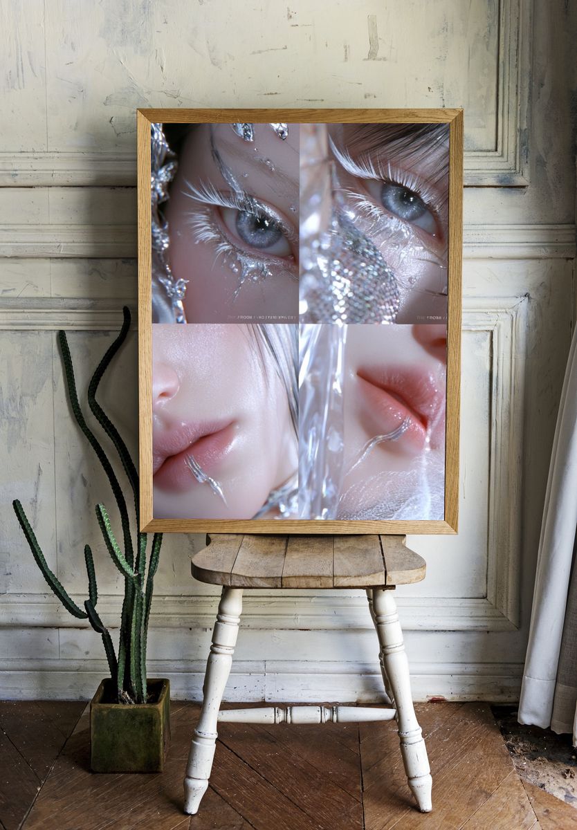 Dreamlike Silver Portrait Print. — room view 1