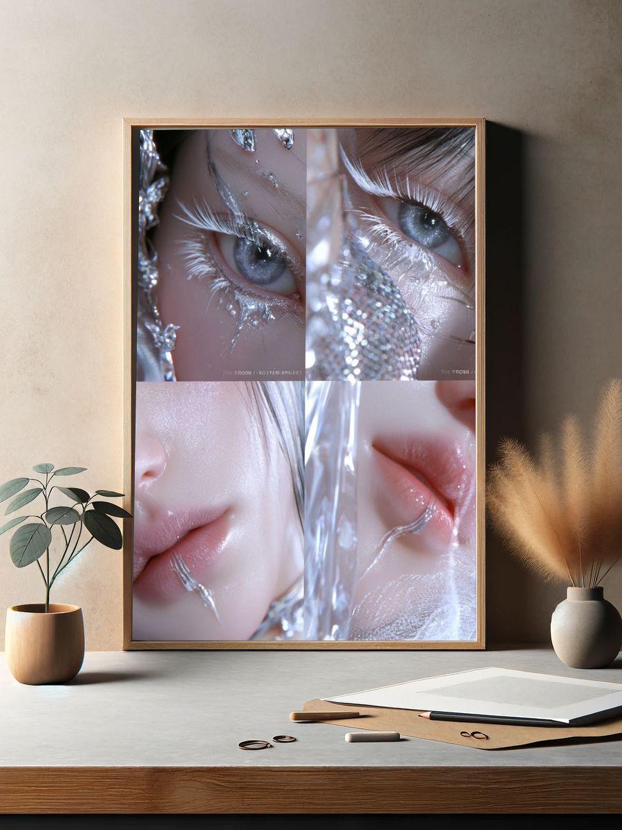 Dreamlike Silver Portrait Print. — room view 2