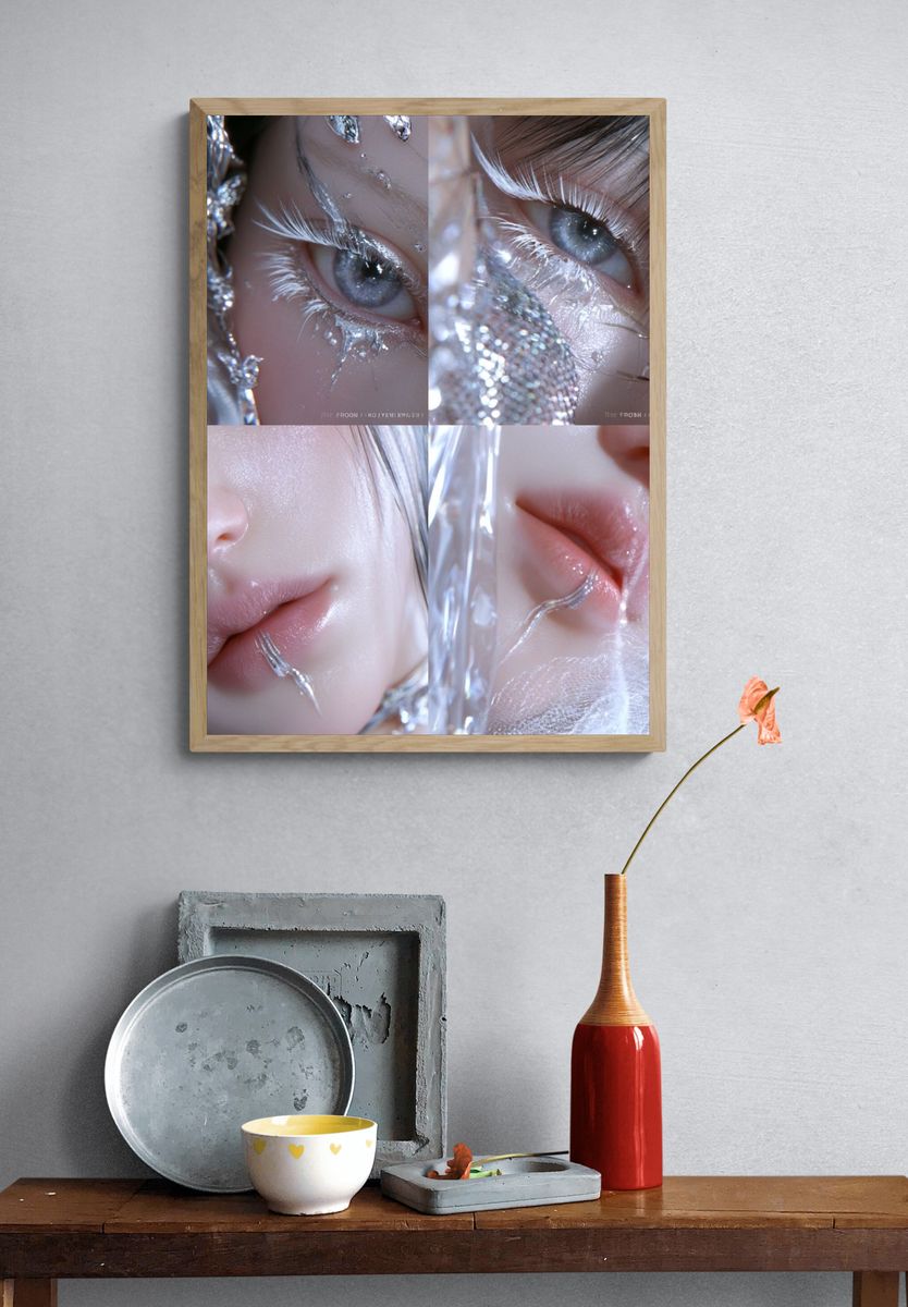 Dreamlike Silver Portrait Print. — room view 3