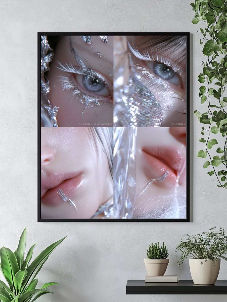 Dreamlike Silver Portrait Print. — room view 4