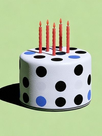 Polka Dot Birthday Cake Poster.