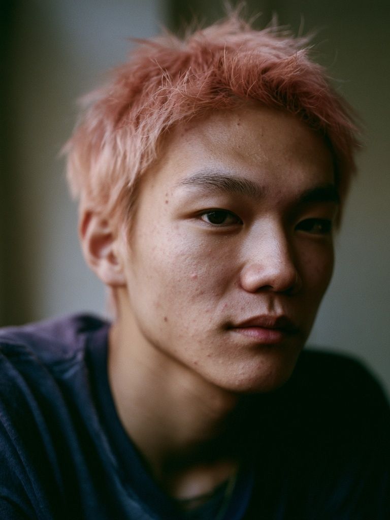 Pink-Haired Portrait Photography Poster. poster detail