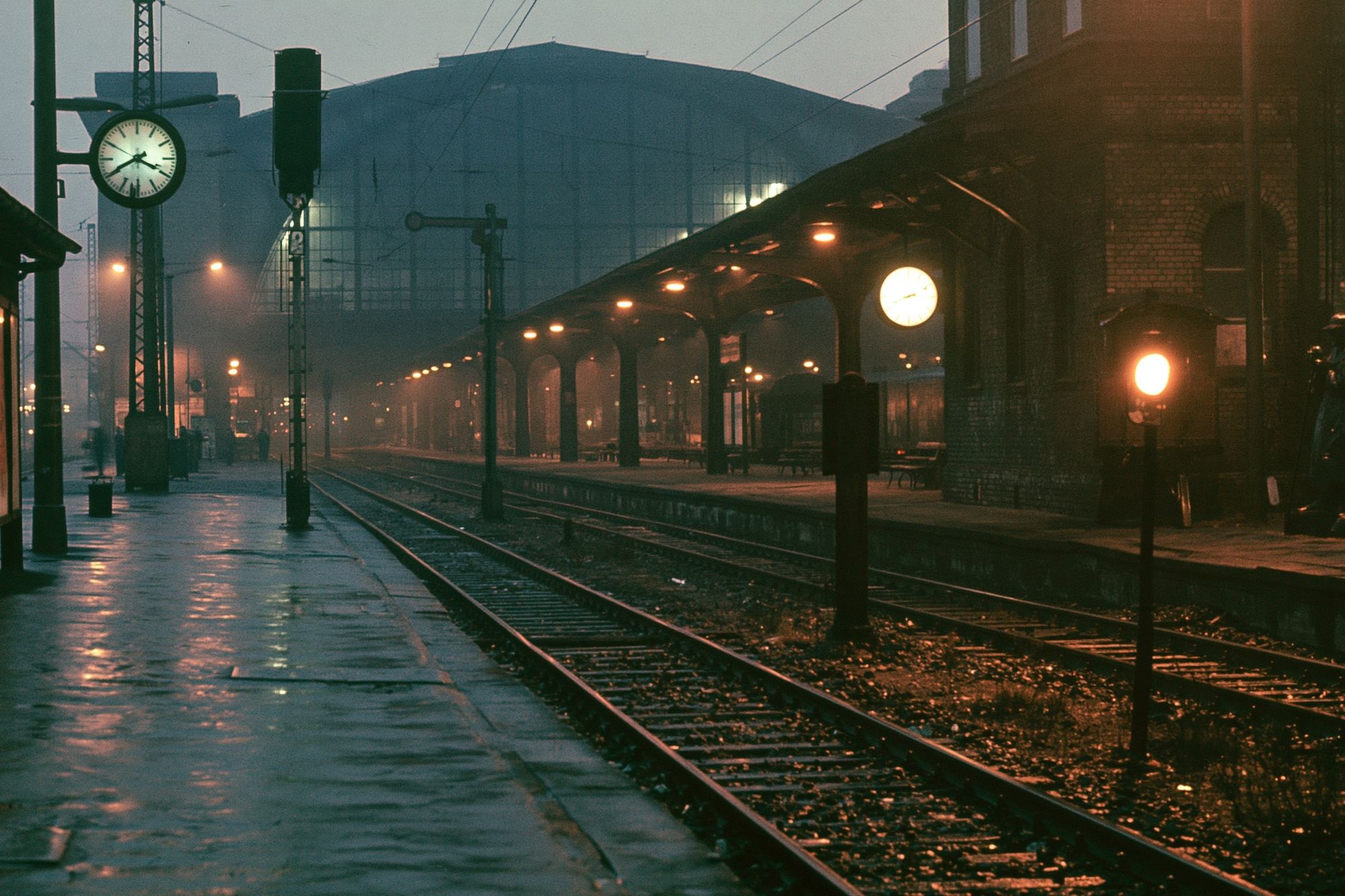 Foggy Train Station Photography Poster. poster — photography art