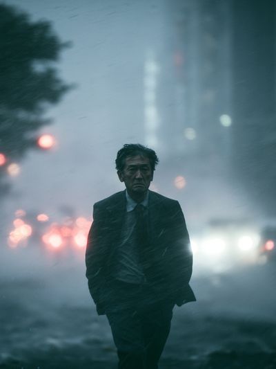Rainy City Walk Photography Poster. poster print