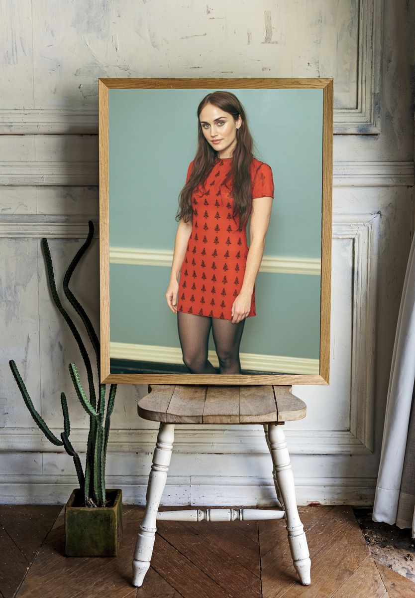Portrait in Red Dress Photography Poster. — room view 1