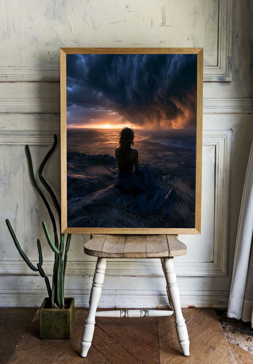 Storm Horizon Silhouette Poster. — room view 1